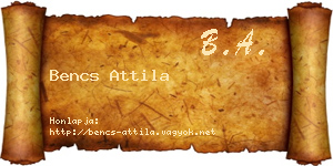 Bencs Attila névjegykártya